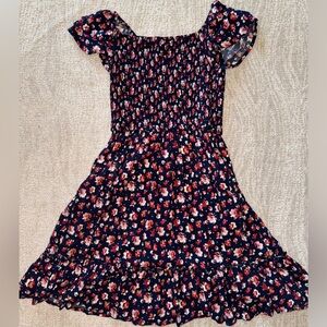 Navy blue floral dress